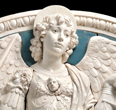 Detail of a Della Robbia angel